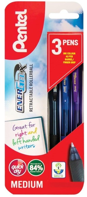 Pentel Energel-X 0.7 PACK 3