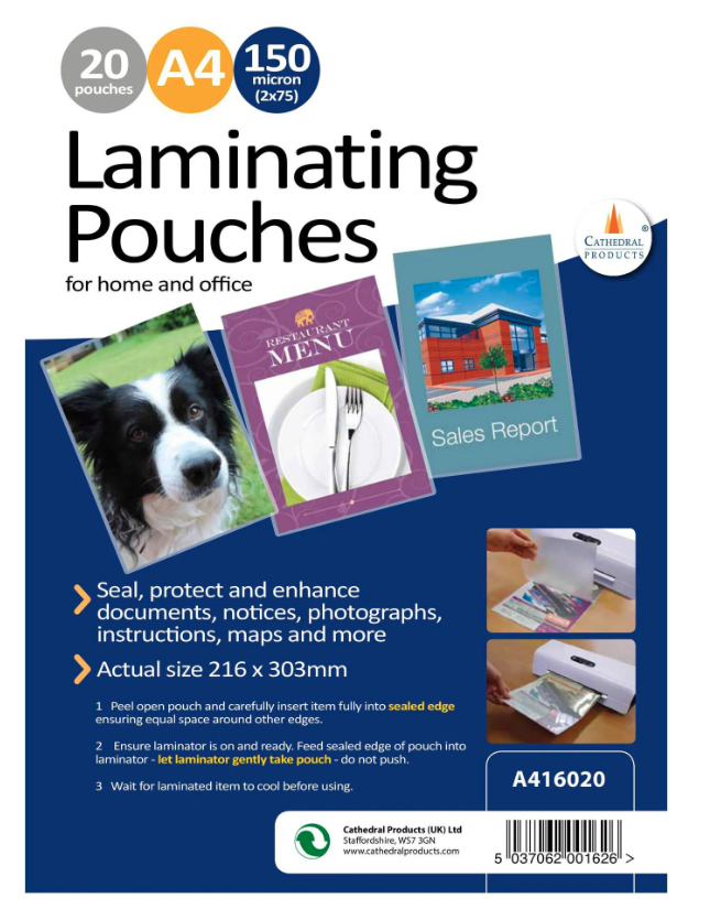 Laminating Pouches A4 - 80 / 160 microns x 100