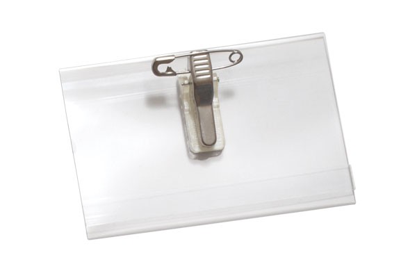 Name Tag - Badge 90 x 55  ( x 50 ) - With Safety Pin /Clip