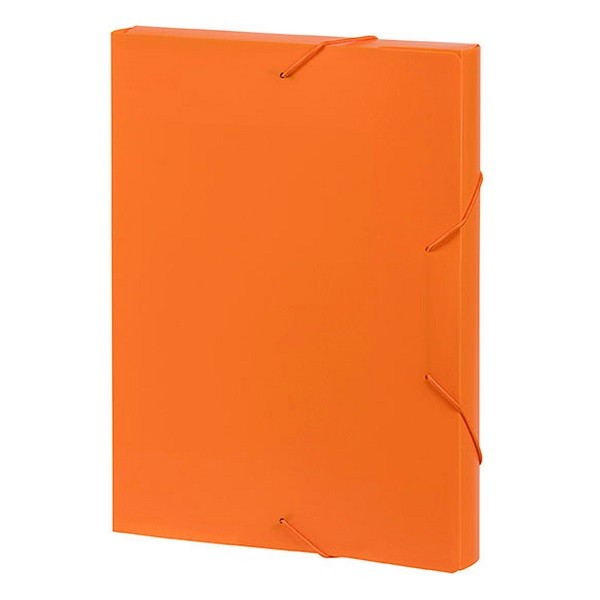 Elastic BoxFile PVC 30mm Spine - ( SOLID - Orange )