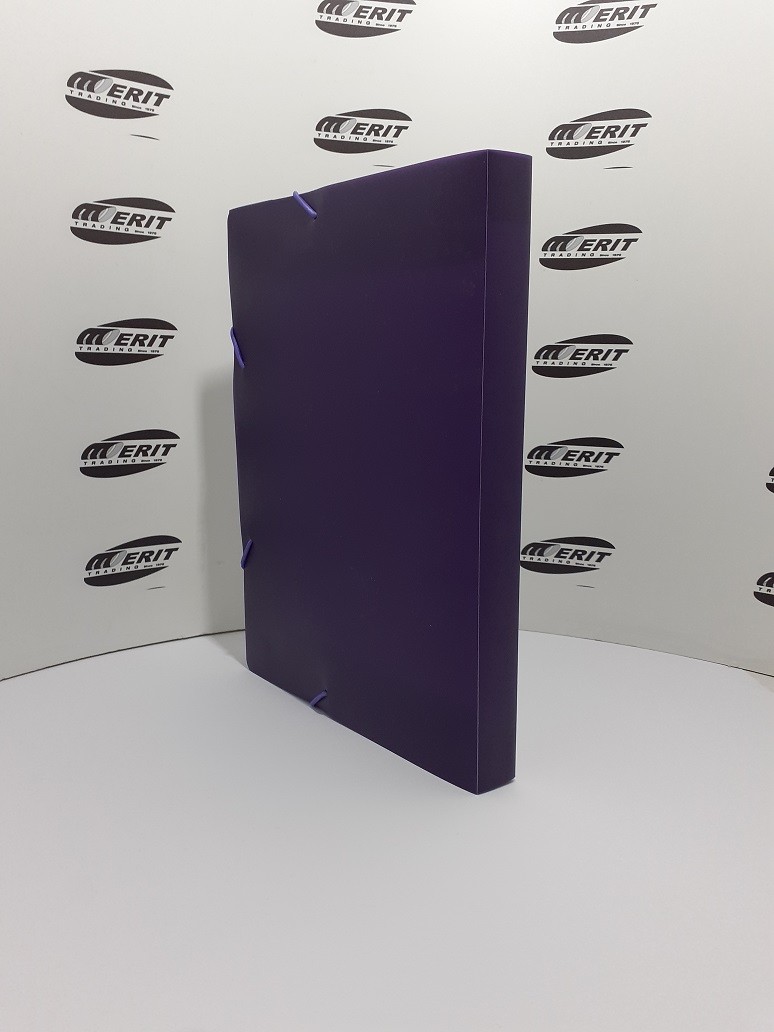 Elastic BoxFile PVC 30mm Spine - ( SOLID - PURPLE )