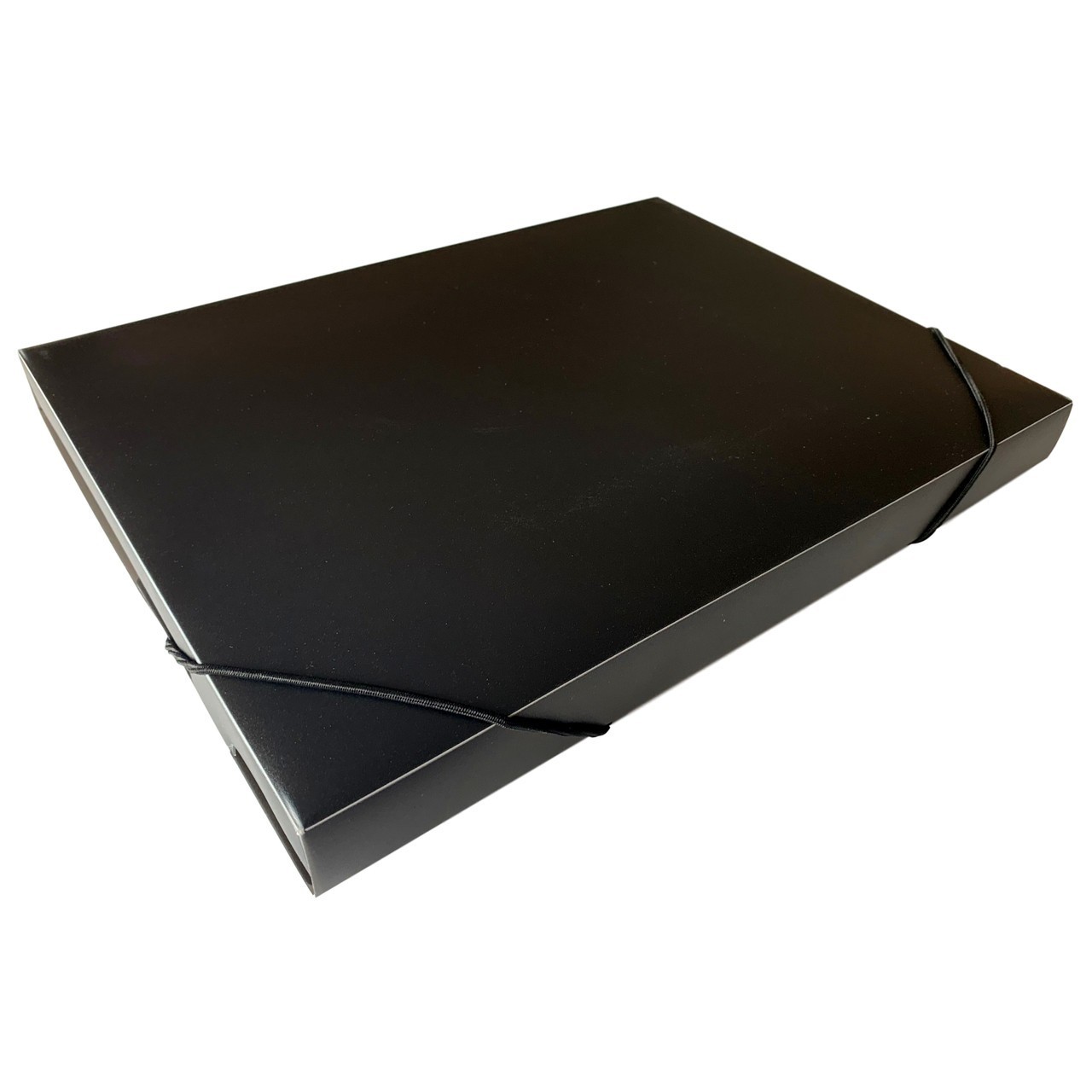 Elastic BoxFile PVC 30mm Spine - BLACK