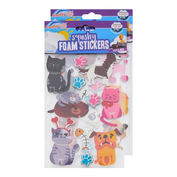 Crafty Bitz Pkt.11 Squishy Foam Stickers - Cats And Dogs