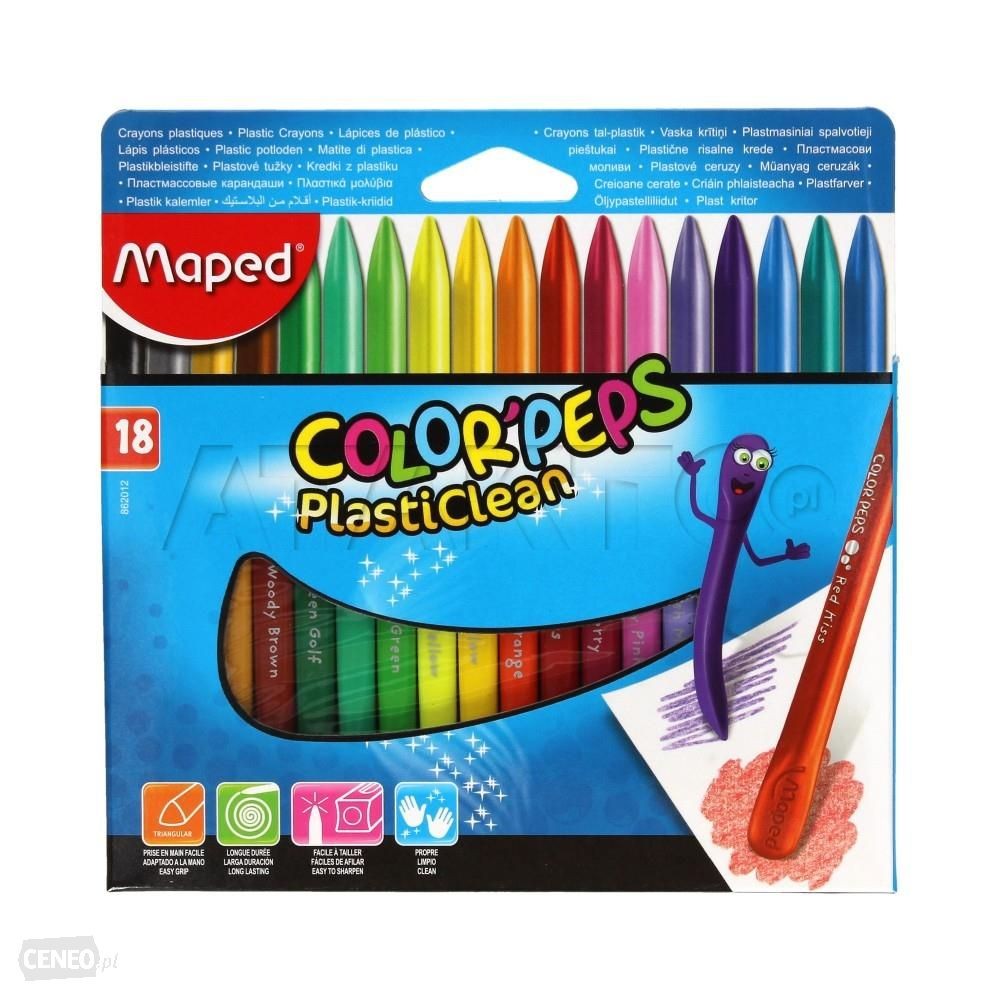 Plastic Crayons - Maped ( x 18 ) MAP 862012