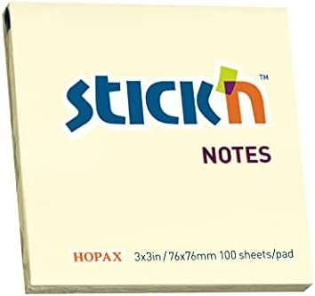 Sticky Notes Size 76mm x 76mm - Pastel Yellow