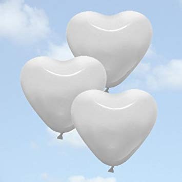 Balloons x 6 Hearts White ( 1 x 5 )
