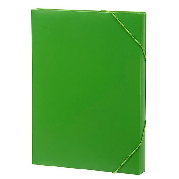 Elastic BoxFile PVC 30mm Spine - ( SOLID - GREEN )