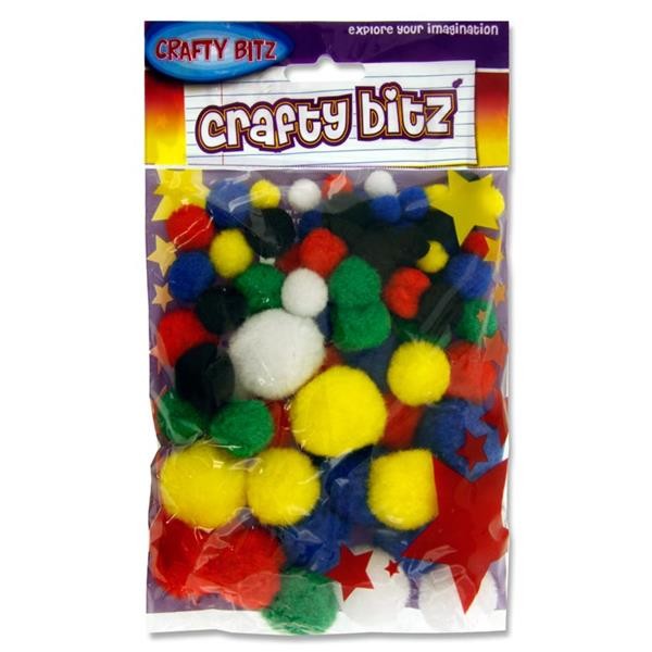 Craft Bitz - Pom Pom - ( 1 x 12 ) Dark Colour 