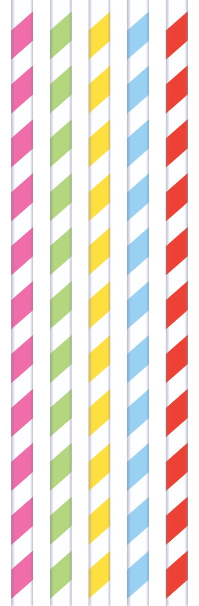 Paper Straw Coloured ( 1  x 5 )