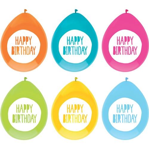 Happy Birthday - ( 6 balloons )
