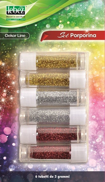 Glitter Powder x 6 / Blister Assorted 3 grm