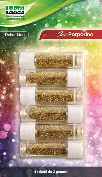 Glitter Powder x 6 / Blister Gold 3 grm