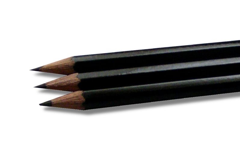 Pencils 2 H Black ( x 3 )