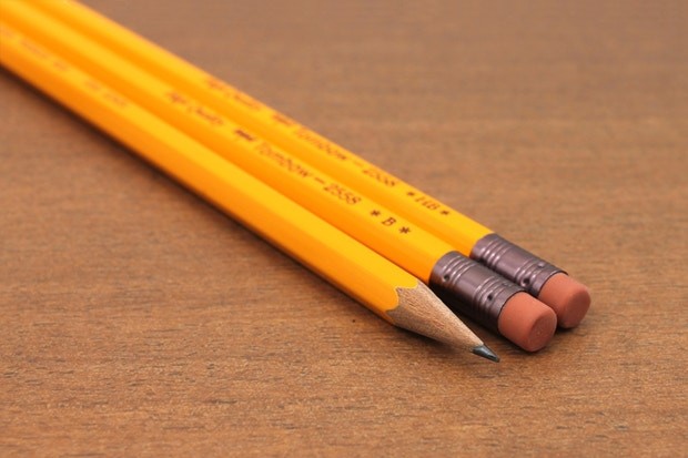 Pencils HB orange with eraser tip x 12