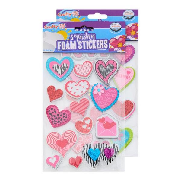 Crafty Bitz Pkt.13 Squishy Foam Stickers - Hearts