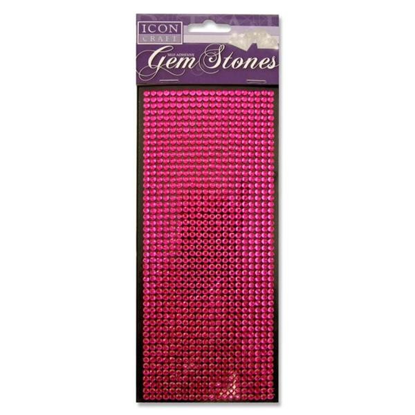 Icon Craft Card 120 Self Adhesive - Gem Stones - Pink