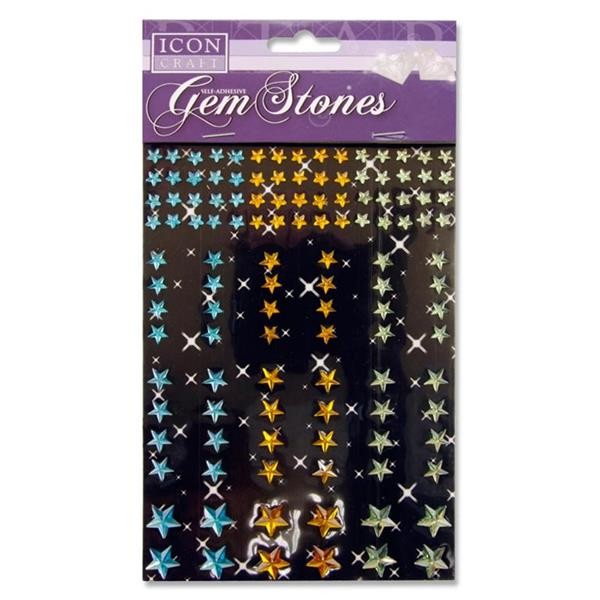 Icon Craft Card 120 Self Adhesive - Gem Stones - Star