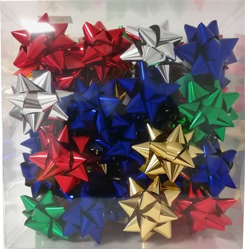 Star Bows 75 mm Metallic x 50 pieces L / S