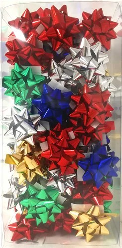 Star Bows 50 mm Metallic x 50 pieces M / S