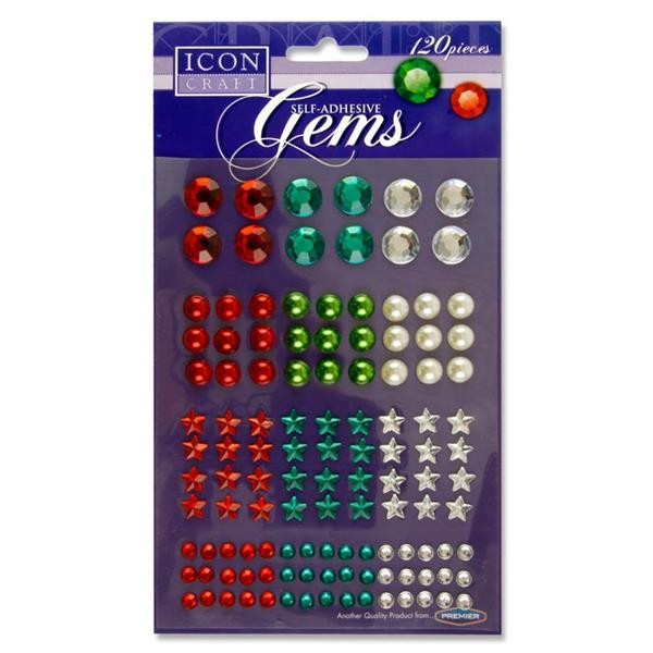 Icon Craft Card 120 Self-adhesive Gems - Round Ass