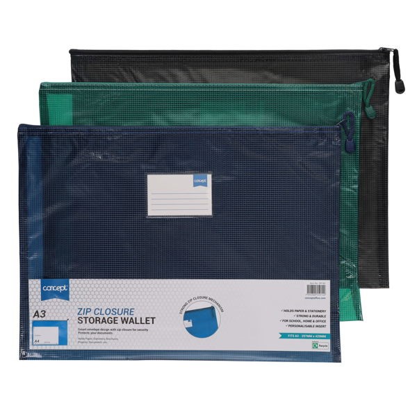 Mesh Zipper Wallet A3 