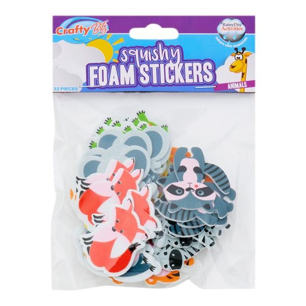 Crafty Bitz Pkt.32 Squishy Foam Stickers - Animals