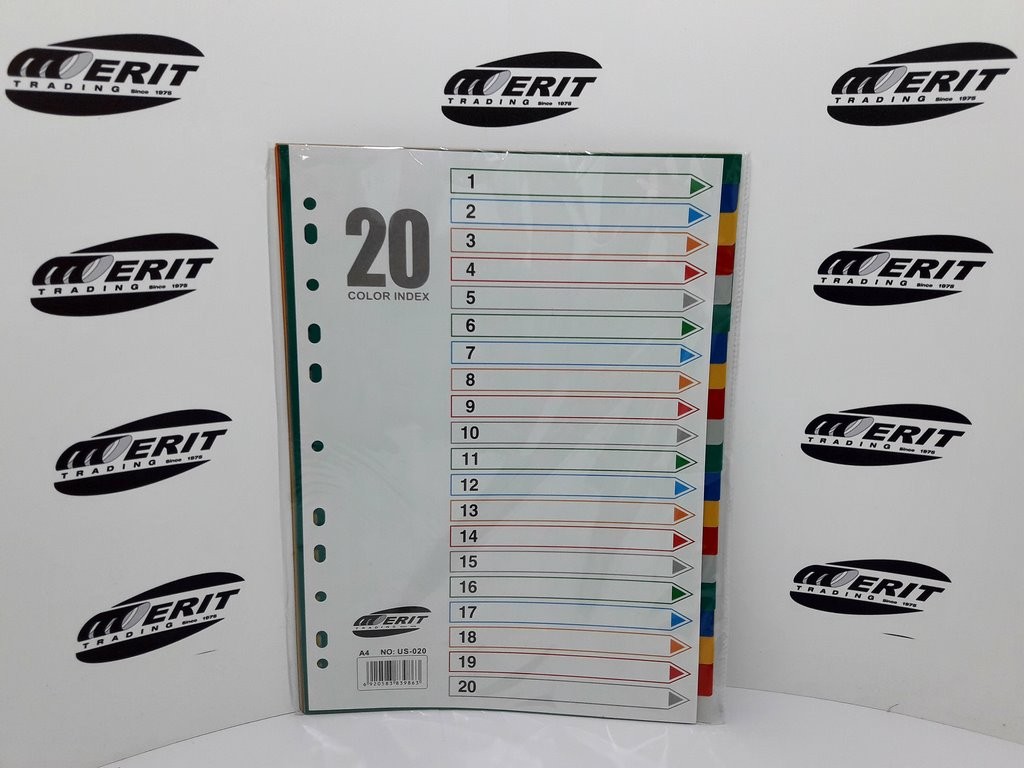 Dividers PVC A4 - Multi Colour 20 Part ( x 40 )