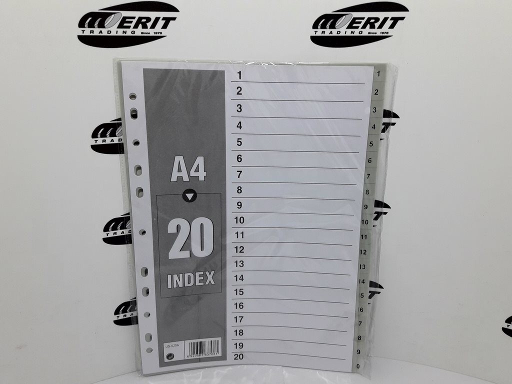 Dividers PVC A4 - Grey 1 - 20 ( x 40 )