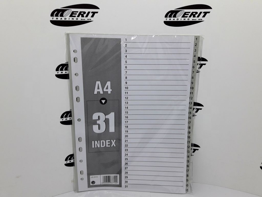 Dividers PVC A4 - Grey 1 - 31 ( x 30 )