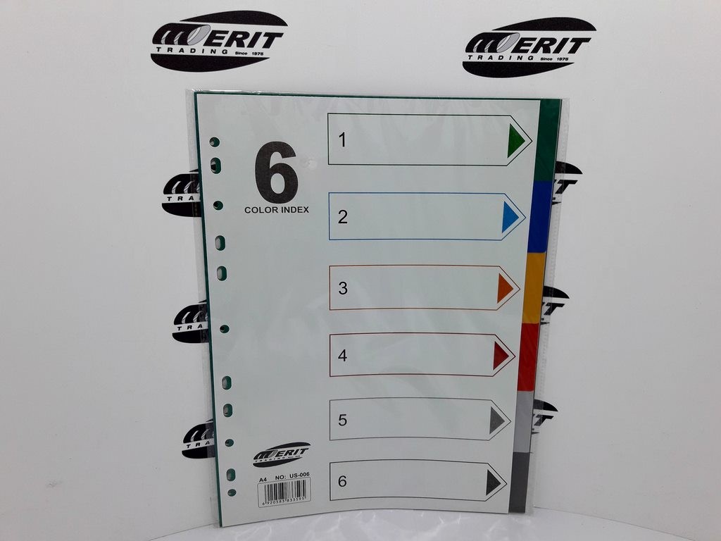 Dividers PVC A4 - Multi Colour 6 Part ( x 150 )