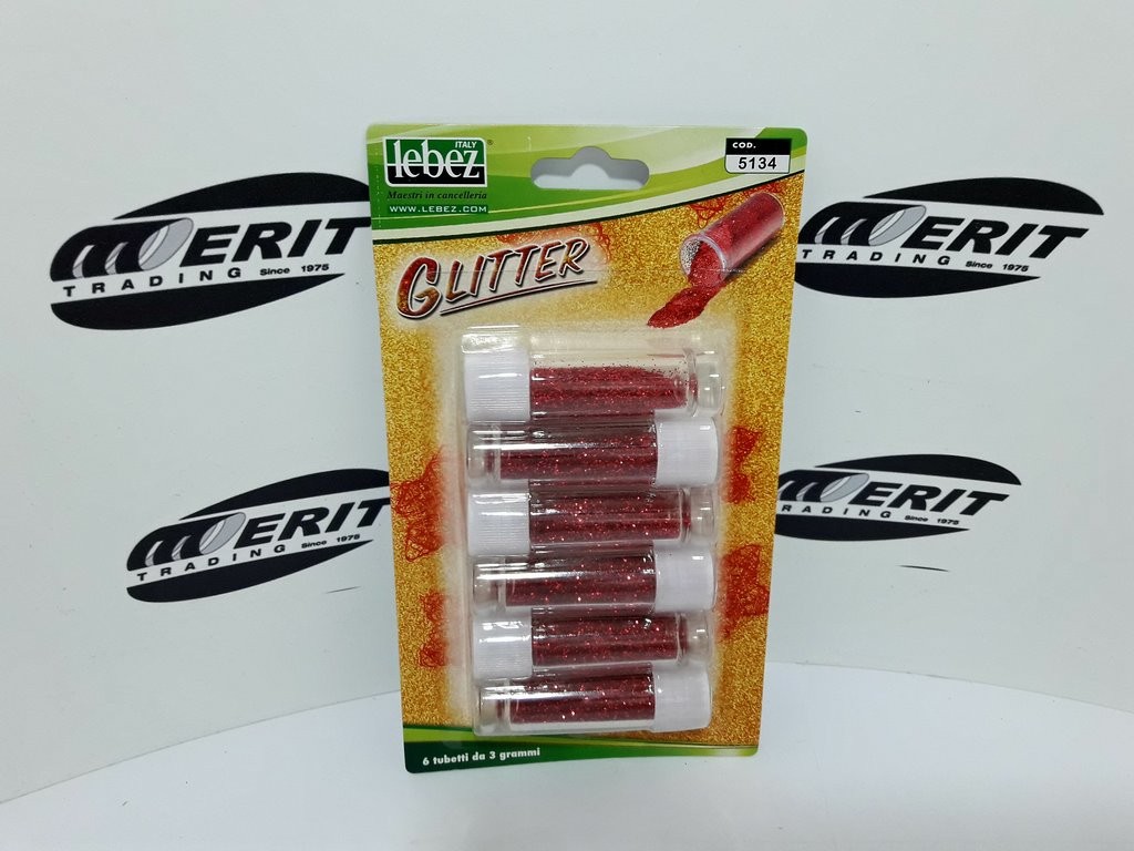 Glitter Powder x 6 / Blister Red 3 grm