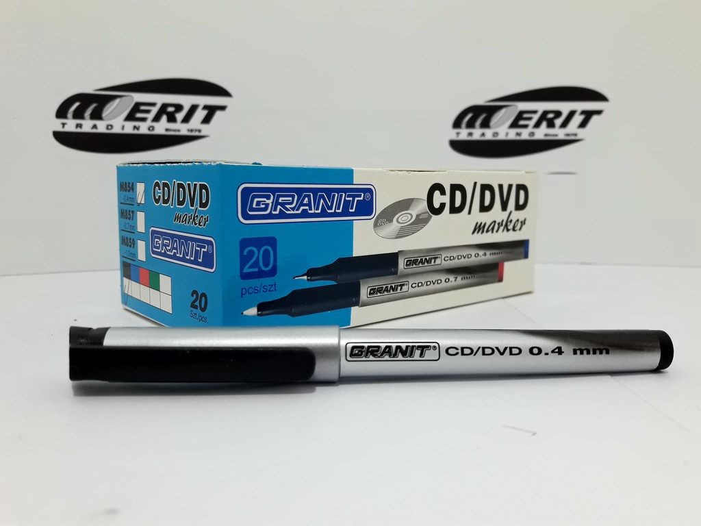 Permanent CD/DVD Marker 0.4mm Black ( x 20 )