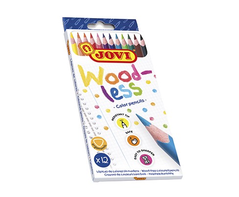 Jovi Colouring Pencils - WOODLESS ( x 12 )