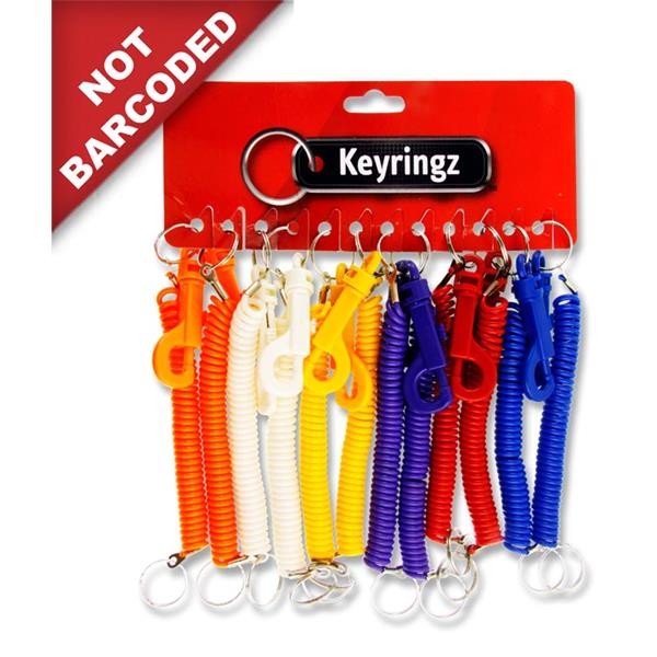 Merit-Trading Office Supplies Malta - Keyringz 5 Spiral Keyring With Clip  6 Asst.