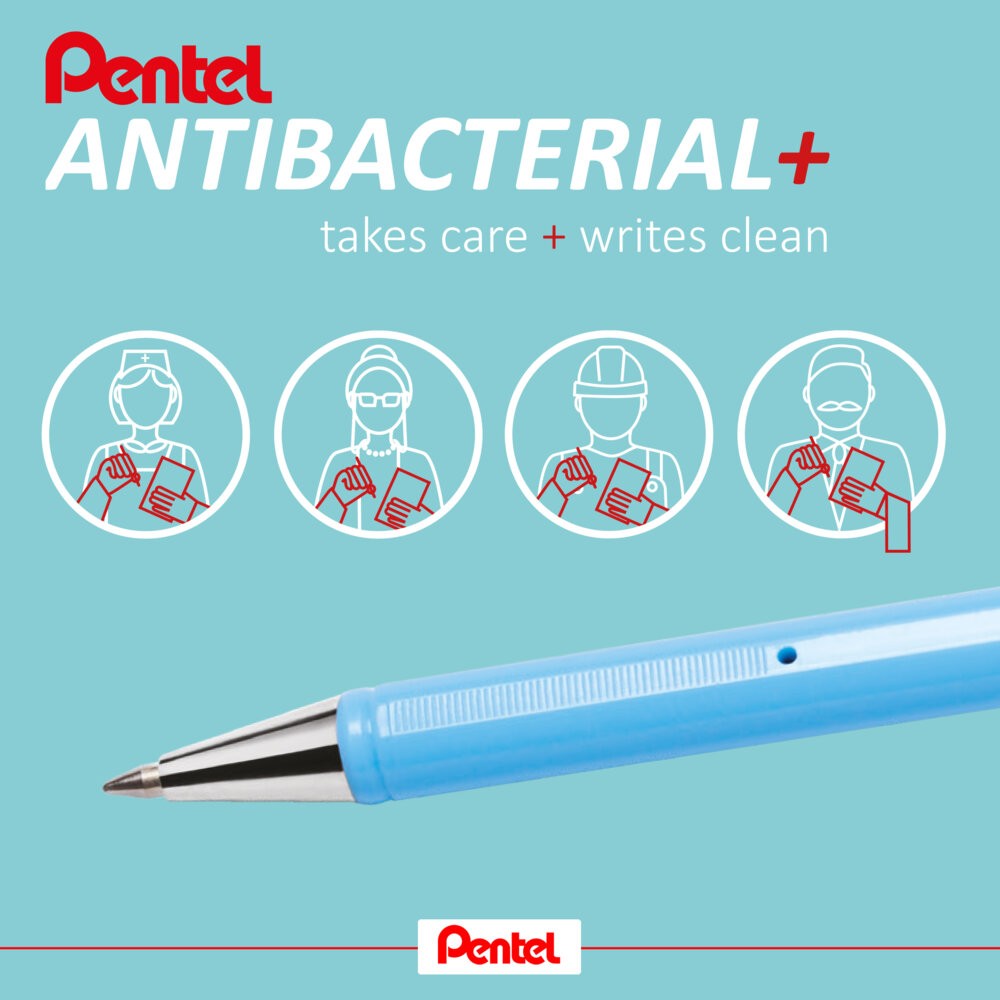 Pentel --- ANTIBACTERIAL PEN ( 24 PCS )