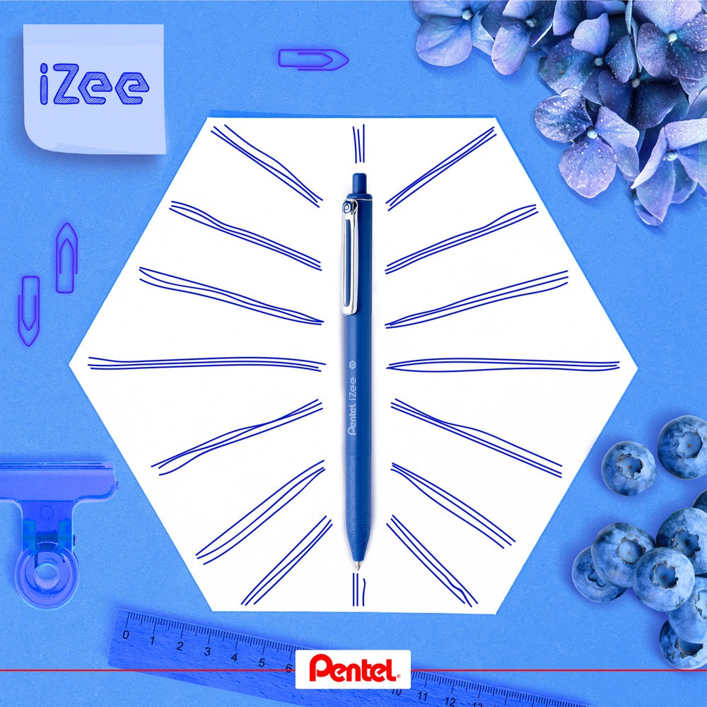 Pentel - Ret Ball Point Pen Blue (IZEE 1.0mm)