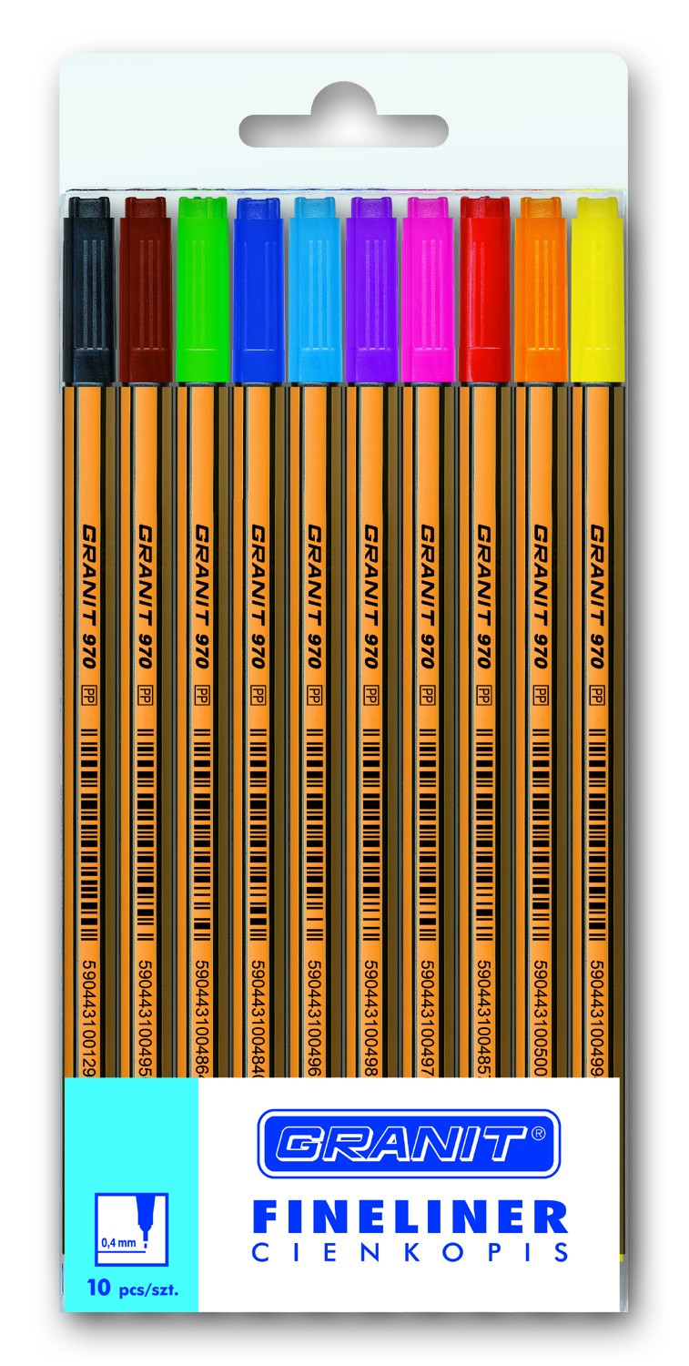 Fine Liners x 10 pieces per wallet Ass Colours Granit 