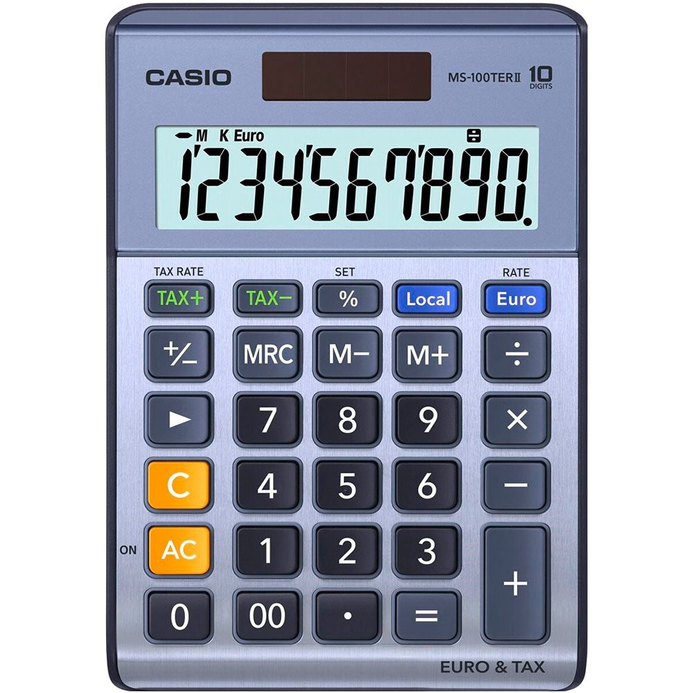 CASIO calculator (h) MS-100 EM -10 Digits COST/SELL - Euro