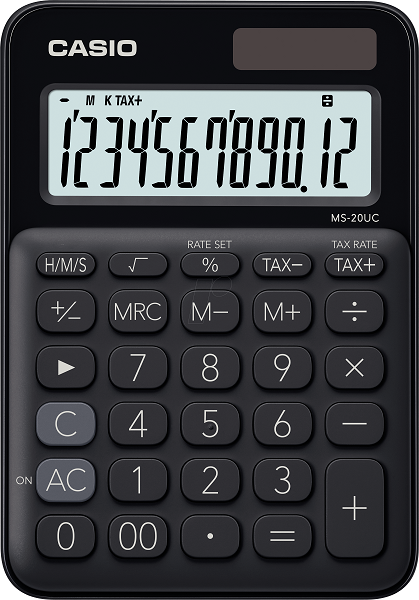 CASIO calculator 12 digits - Solar - BLACK