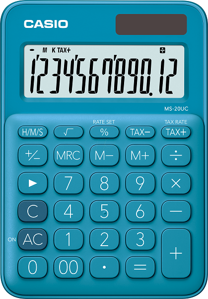 CASIO calculator 12 digits - Solar - BLUE