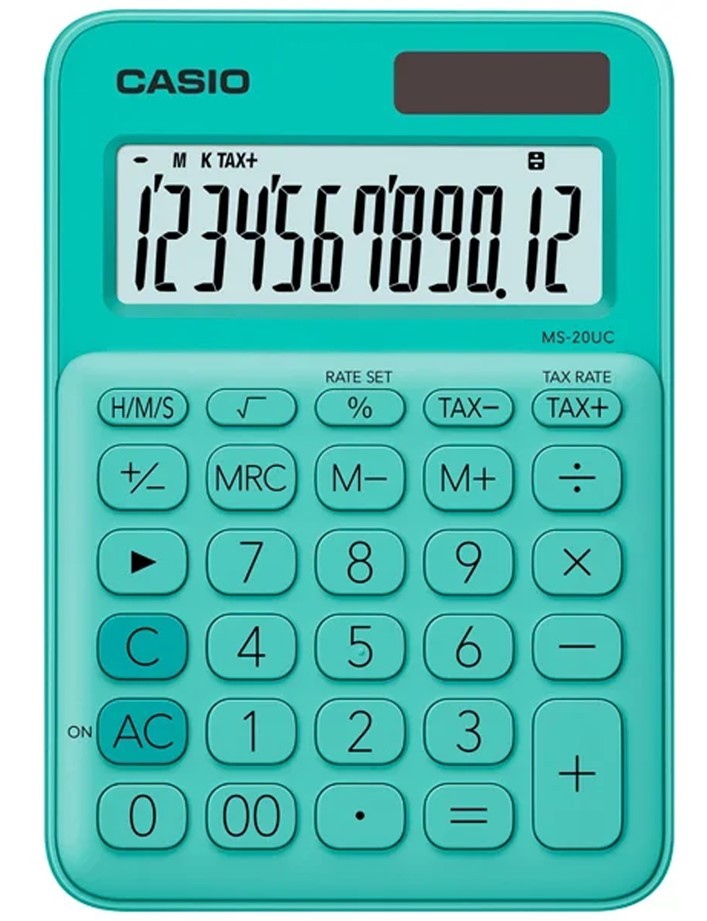 CASIO calculator 12 digits - Solar - GREEN