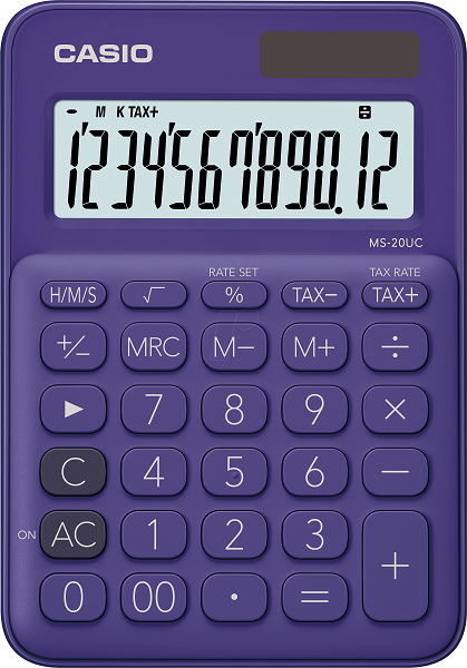 CASIO calculator 12 digits - Solar- PURPLE