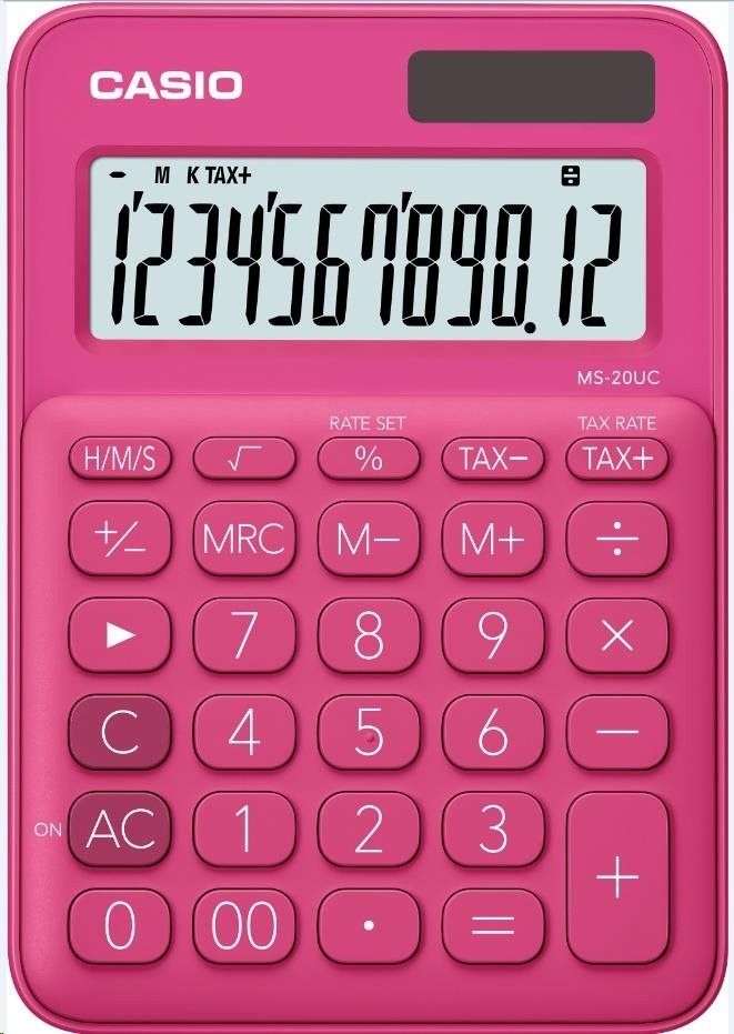 CASIO calculator 12 digits - Solar - RED
