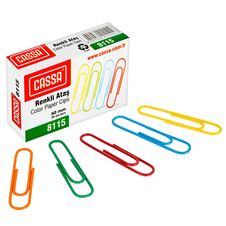 Paper Clips 50mm - Coloured - CASSA ( x 12 )