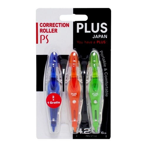 PLUS - Correction Tape - Pen Style - ( 2 + 1 FREE )