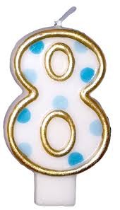 Candle Number 8 Blue 