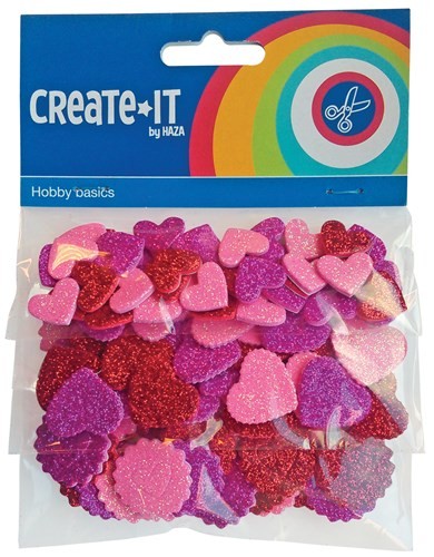 Foam Glitter Heart ( 1  x 5 )