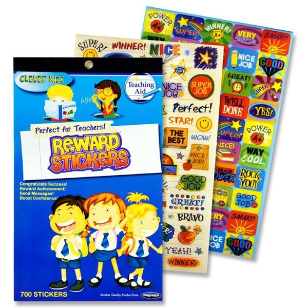 Clever Kidz Book 700+ Teachers Reward Stickers 4 Asst.