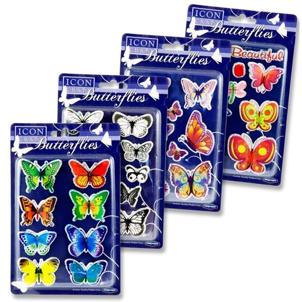 Icon Craft 3d Butterflies Stickers 4 Asst.
