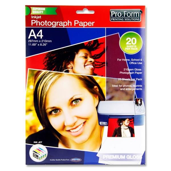 Photo Paper A4 / Ink Jet - 210gsm ( x 20 )